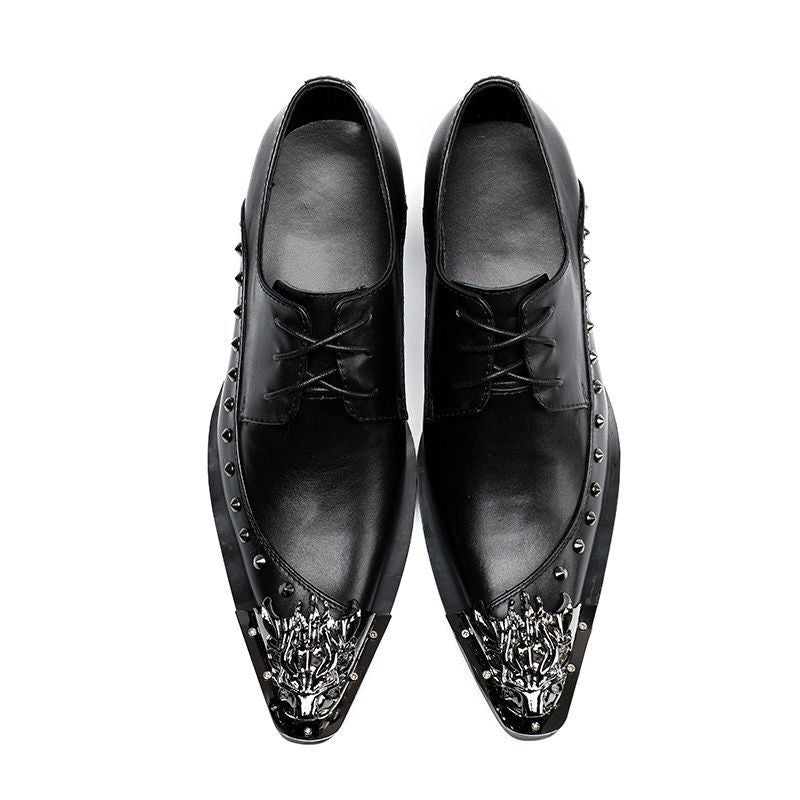 Black fashion studded dress shoes Men's party shoes