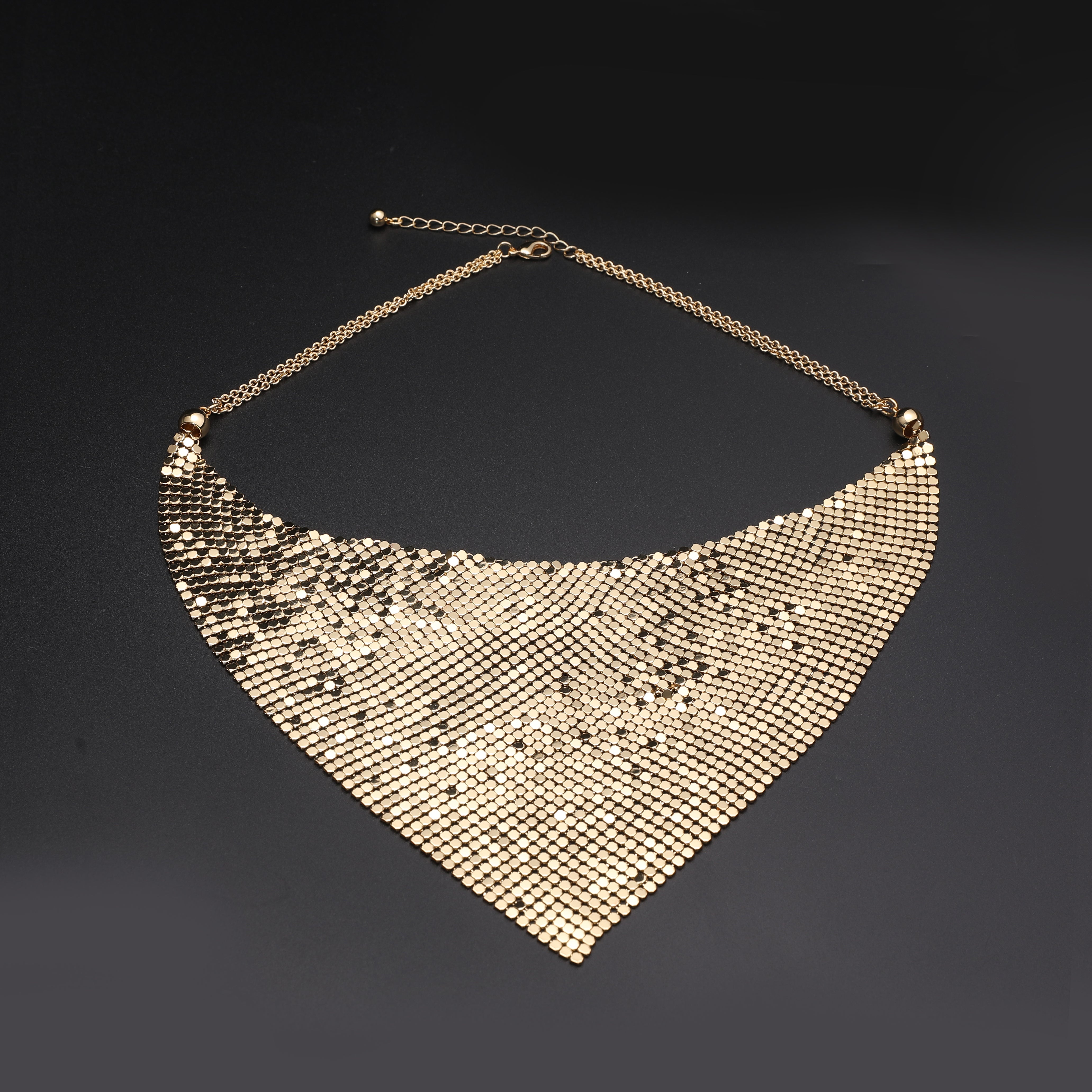 Fashion sequin scarf fake collar necklace earring set