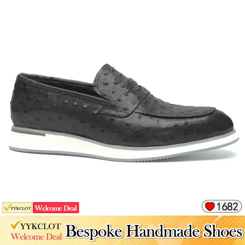 Black business crocodile pattern men's loafers