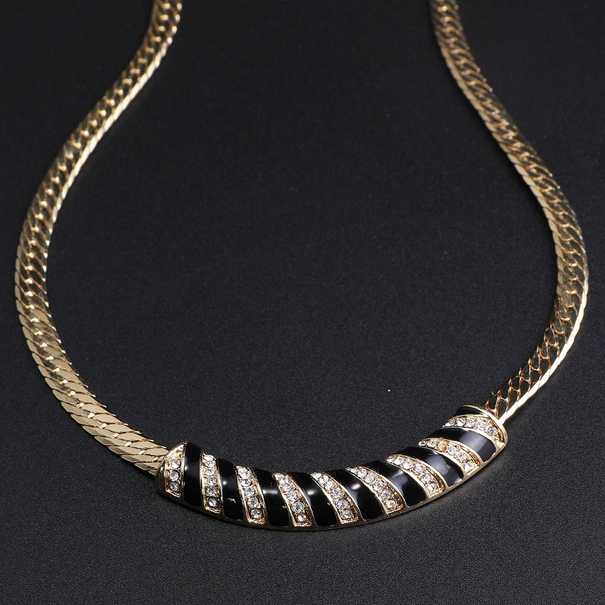 Fashion Zebra Pattern Diamond Set Necklace Series