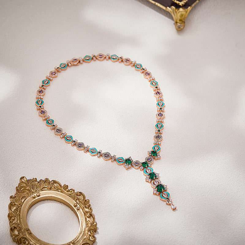 Boucles d'oreilles françaises rétro en émail plaqué or