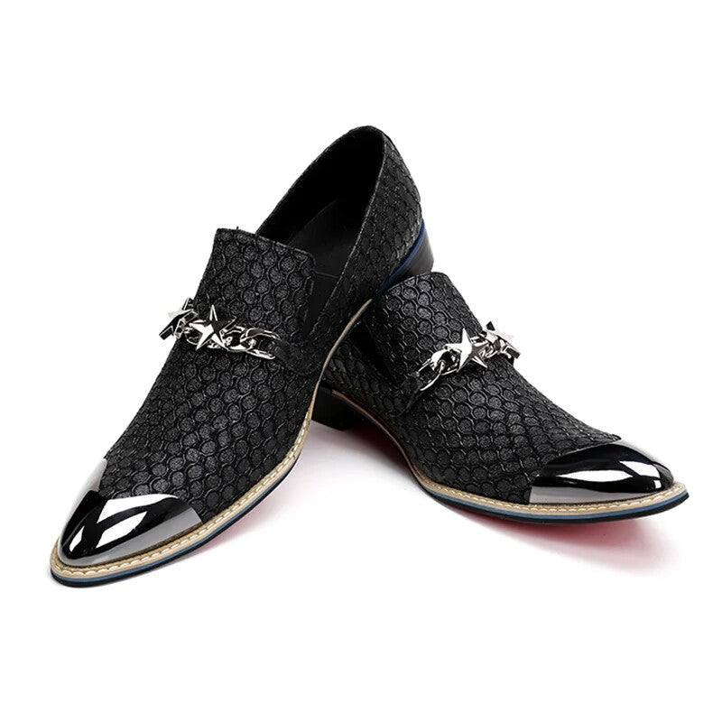 Black casual Men's business wedding dress shoes