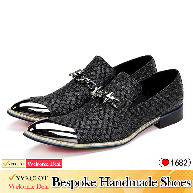 Black casual Men's business wedding dress shoes