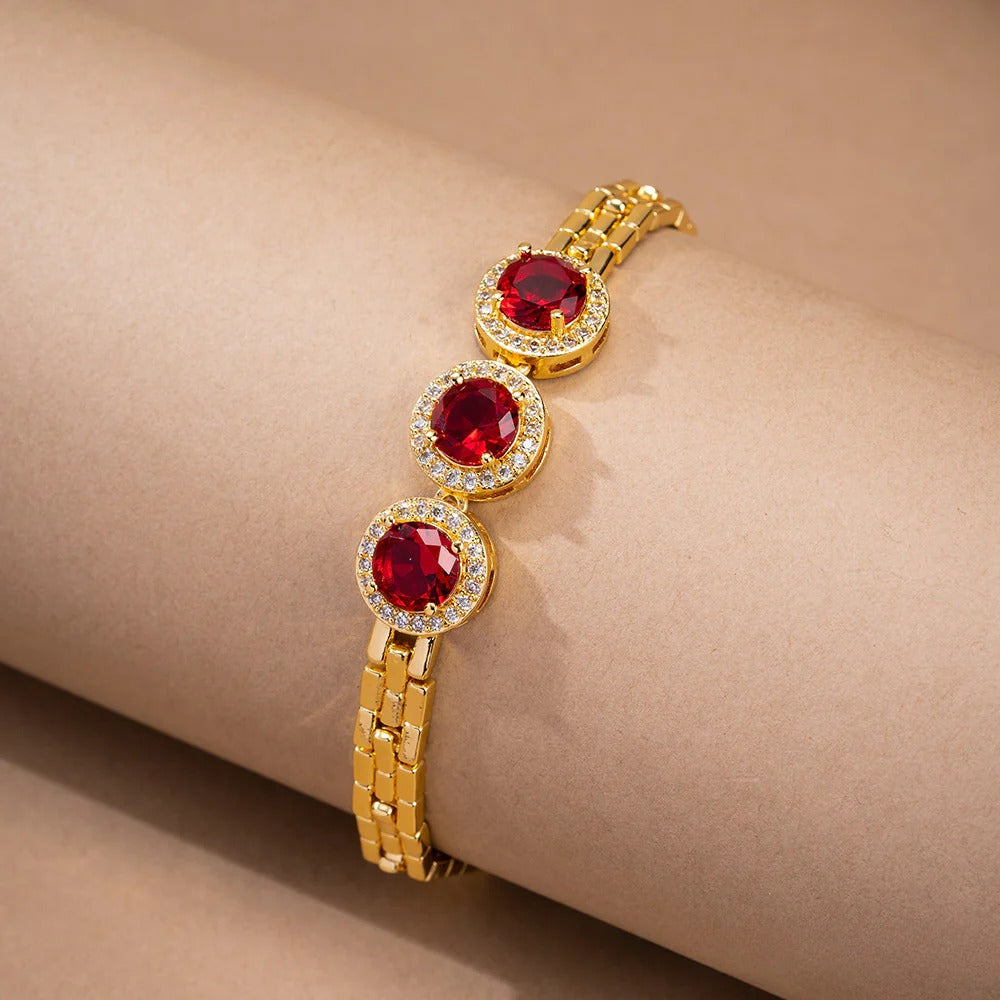 Vintage light luxury zircon buckle bracelet