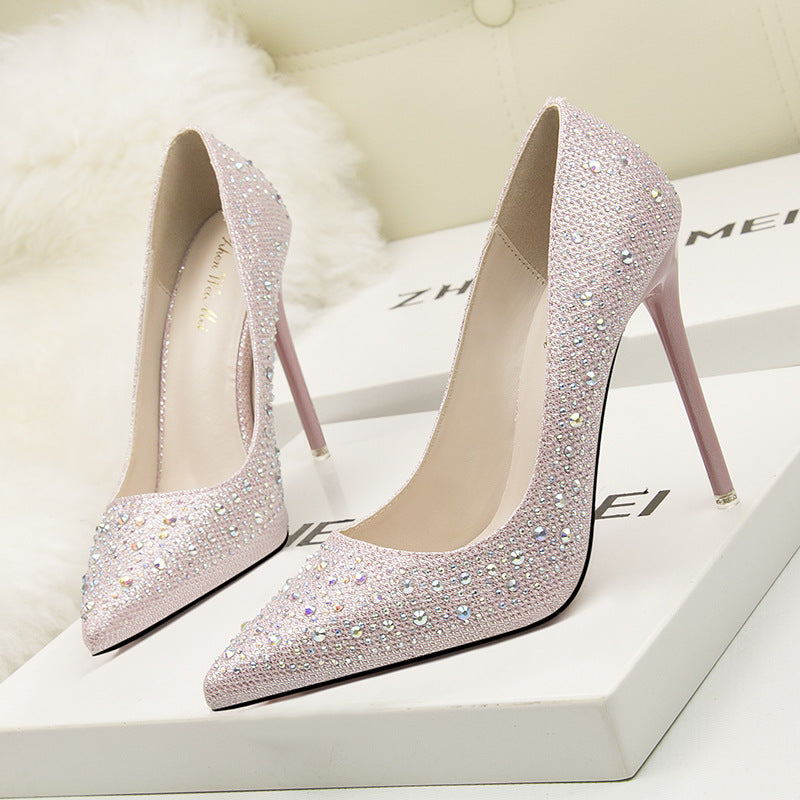 Fashion Pointed Diamond Wedding High Heels