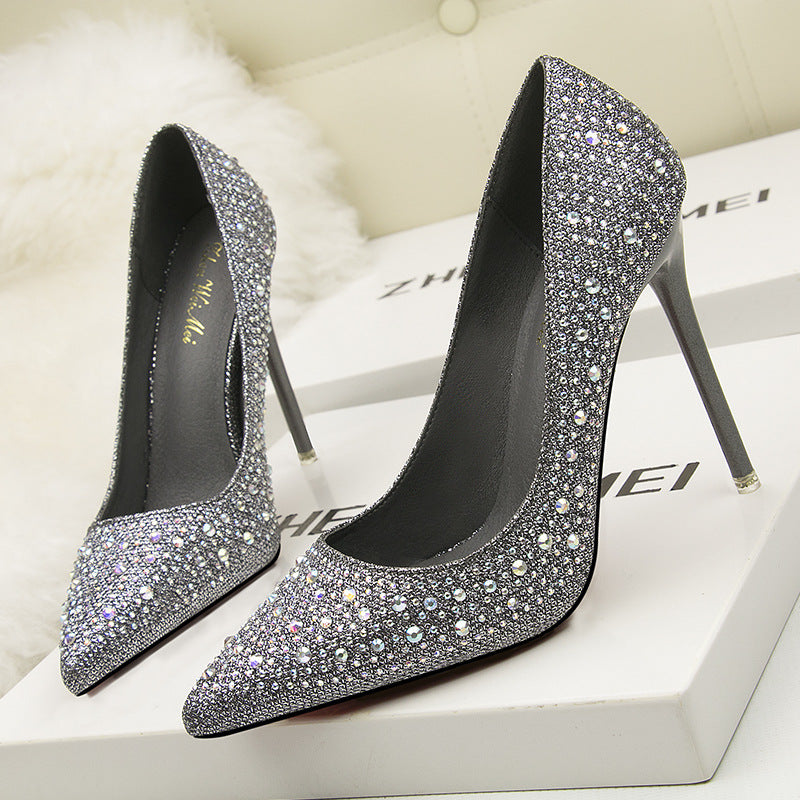 Fashion Pointed Diamond Wedding High Heels