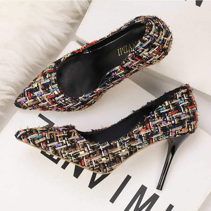 Xiaoxiangfeng fashion pointed head shallow mouth high heels