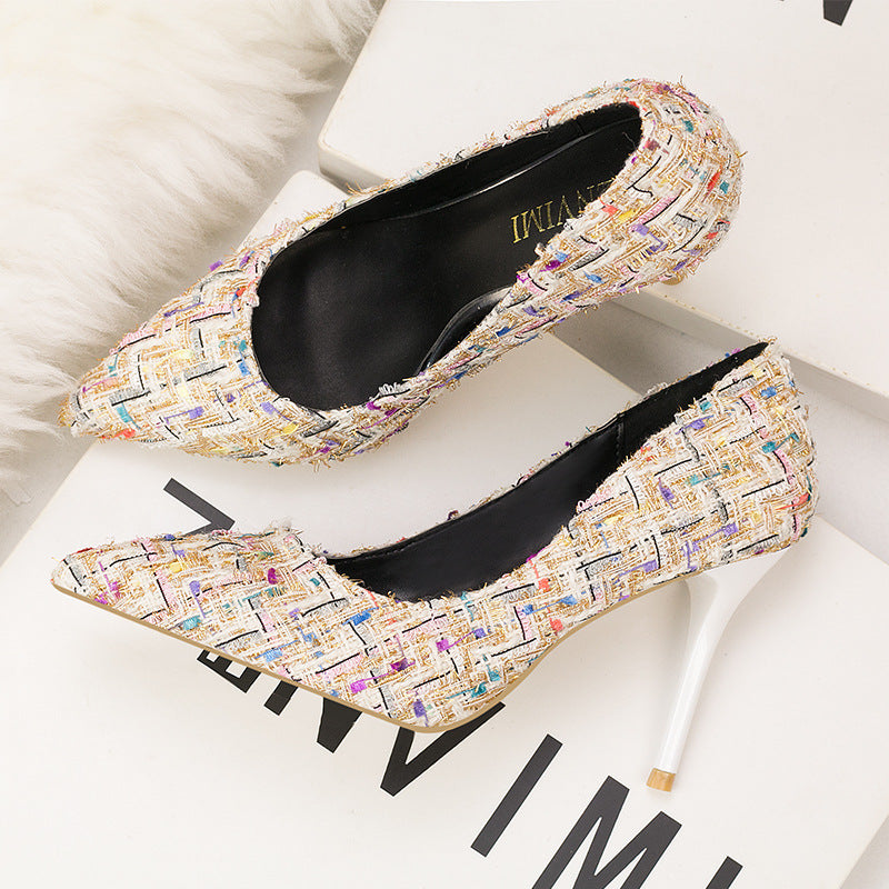 Xiaoxiangfeng fashion pointed head shallow mouth high heels