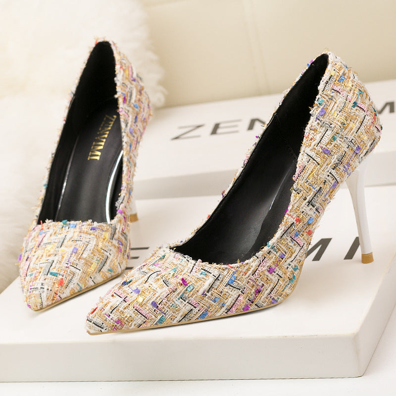 Xiaoxiangfeng fashion pointed head shallow mouth high heels