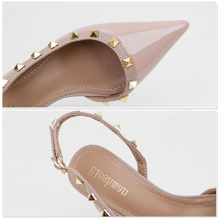 Stylish sexy rivet hollow high heels