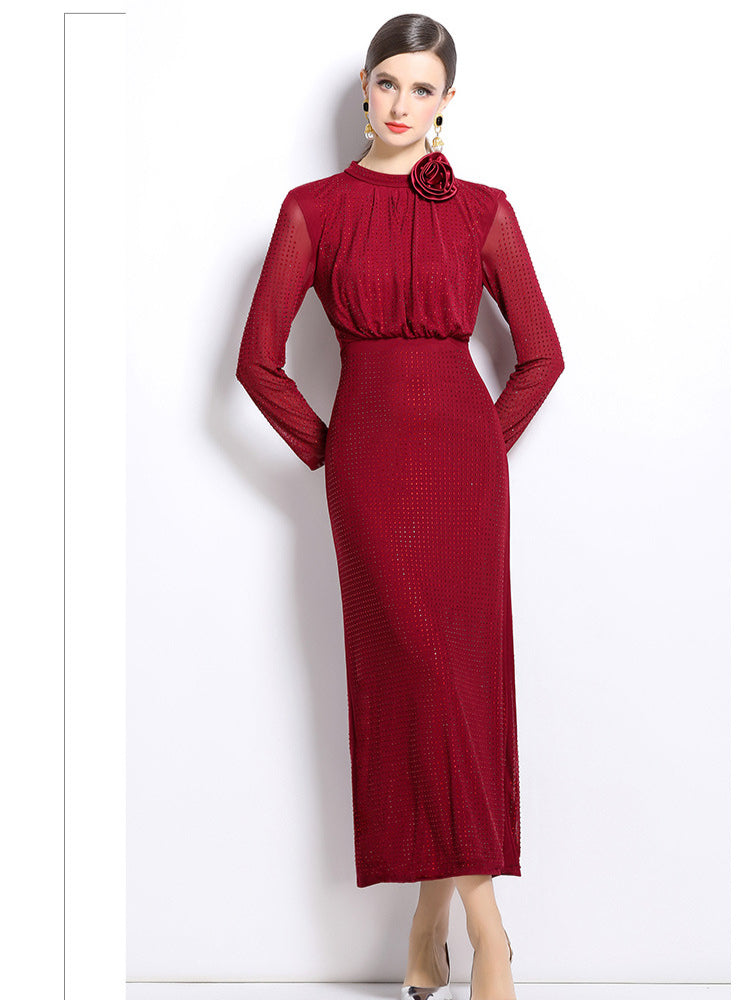 Red Hot Diamond Long Sleeve Dress