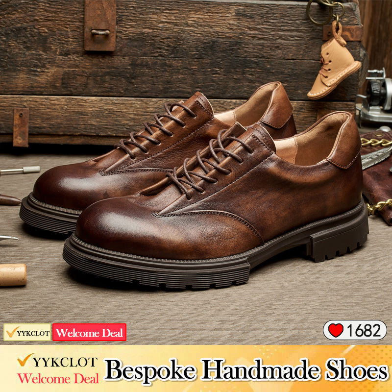 Brown Business Shoes Men Casual Handmade Leisure Shoes