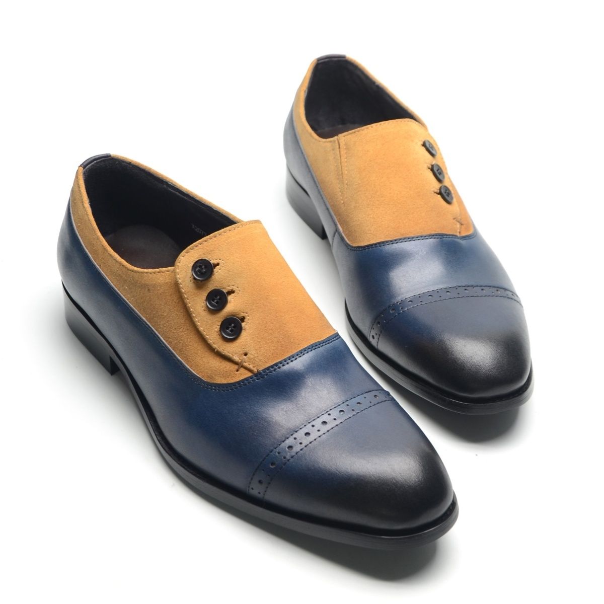 Leder Doppel Farbe Leder Schuhe Herren Kleid Casual Loafers