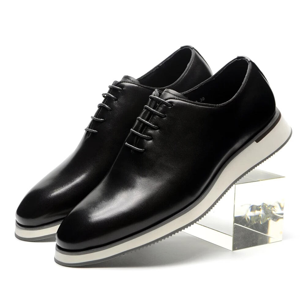 Black fashion leather casual shoes Men's business sneaker shoes