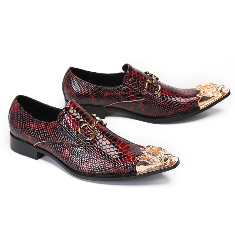 Burgundy fashion dress shoes Men's party business shoes