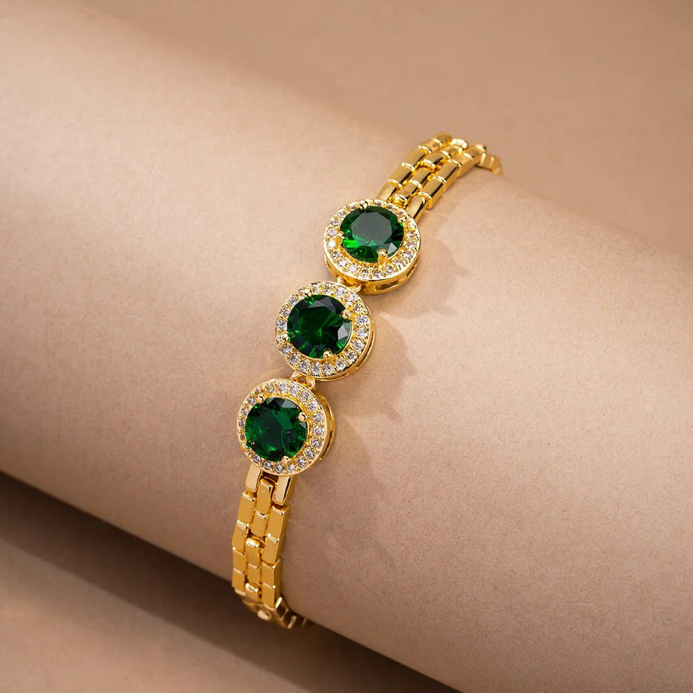 Vintage light luxury zircon buckle bracelet
