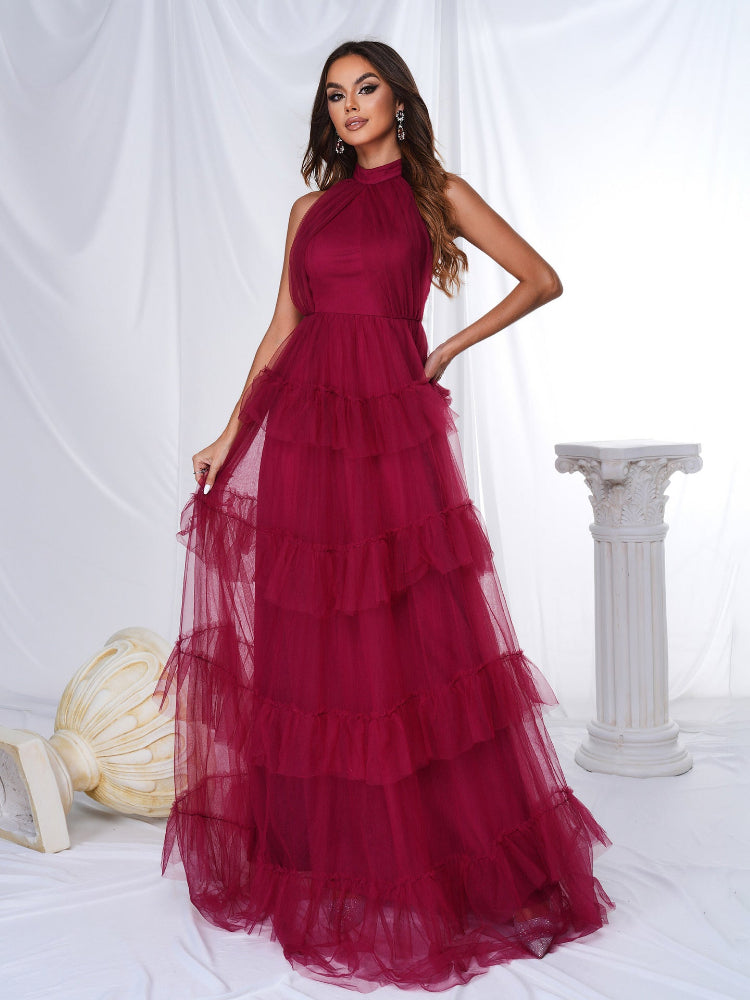 Temperament Sleeveless Off-Shoulder Long Dress