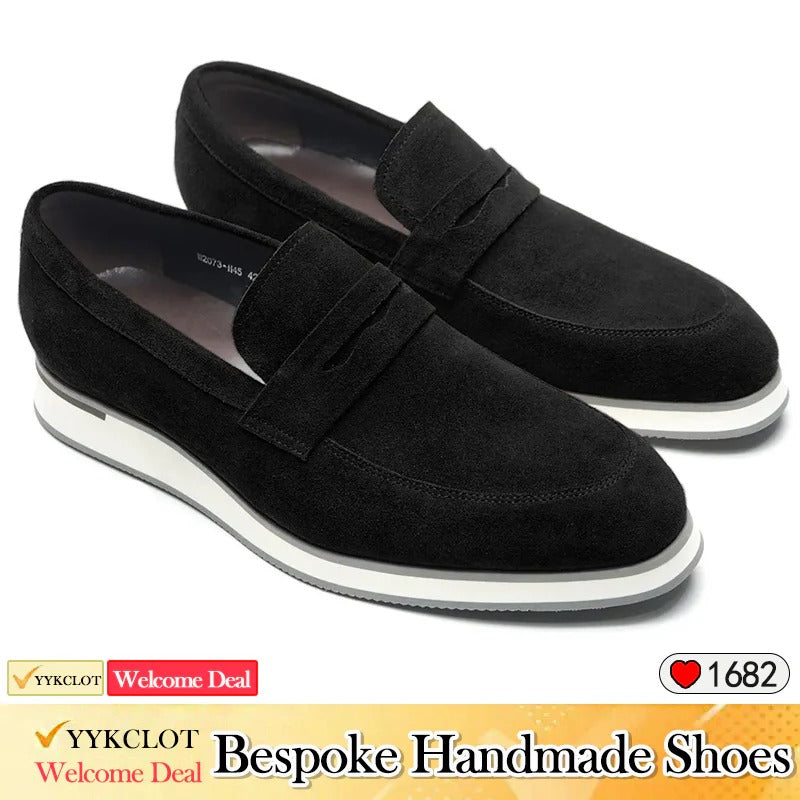 Black business crocodile pattern men's loafers