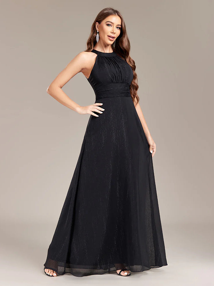 Fashion neck halter party evening dress