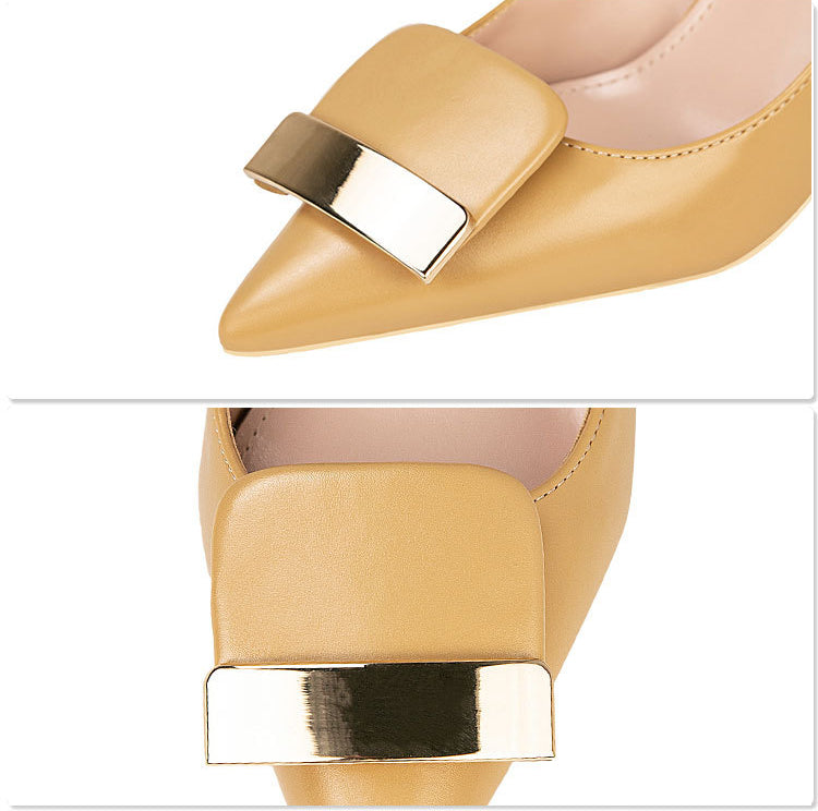 Pointed head shallow mouth metal belt buckle professional high heels