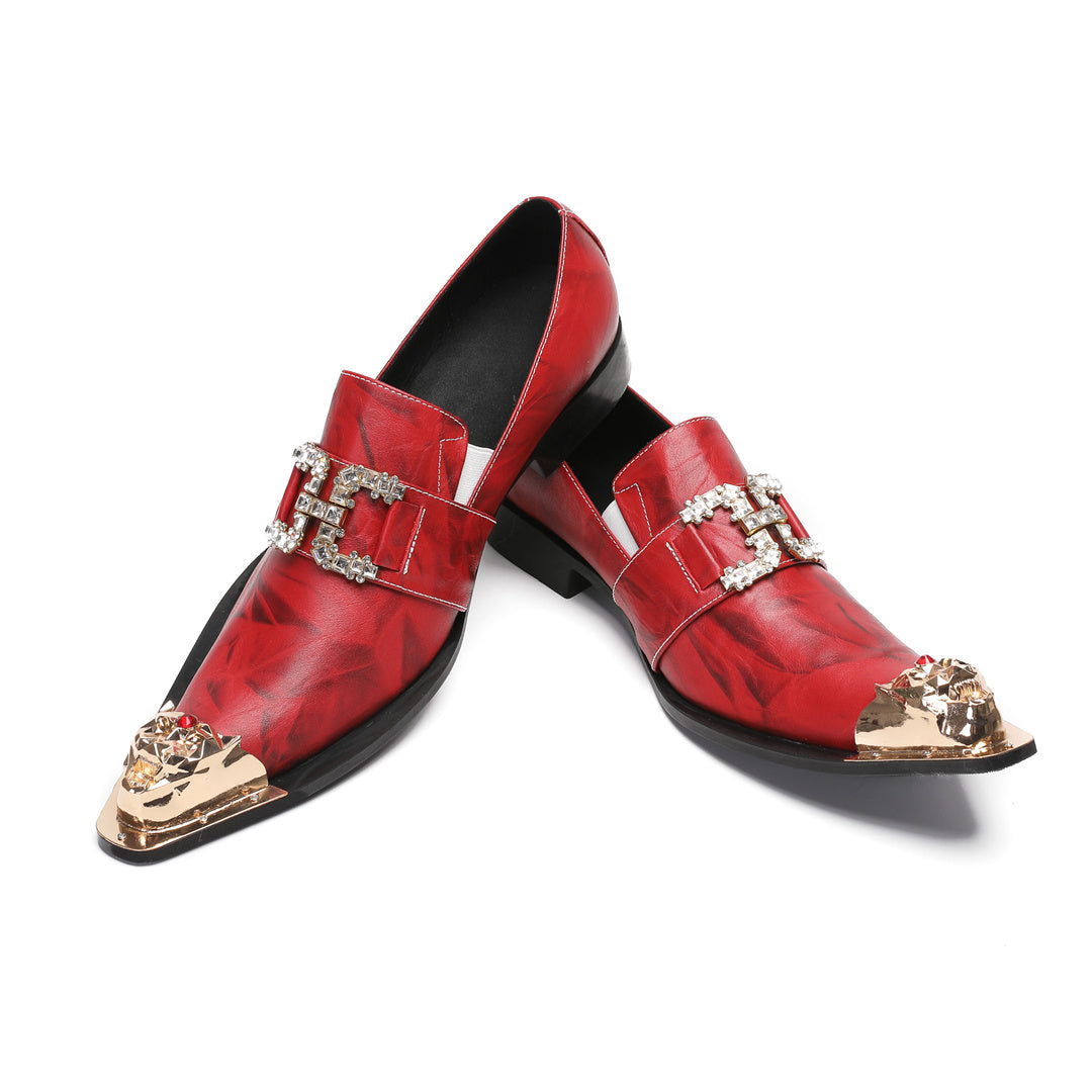 Luxurious Casual Shoes Red Male wedding dress shoes