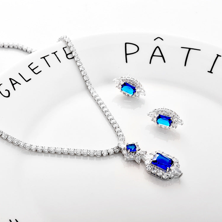 Parure Collier et Boucles d'Oreilles Vert Émeraude Minimaliste