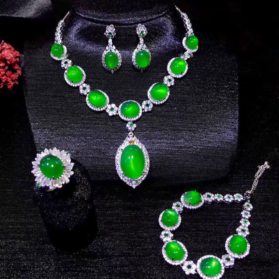 Fashion gemstone diamond four-piece set Jewelry set