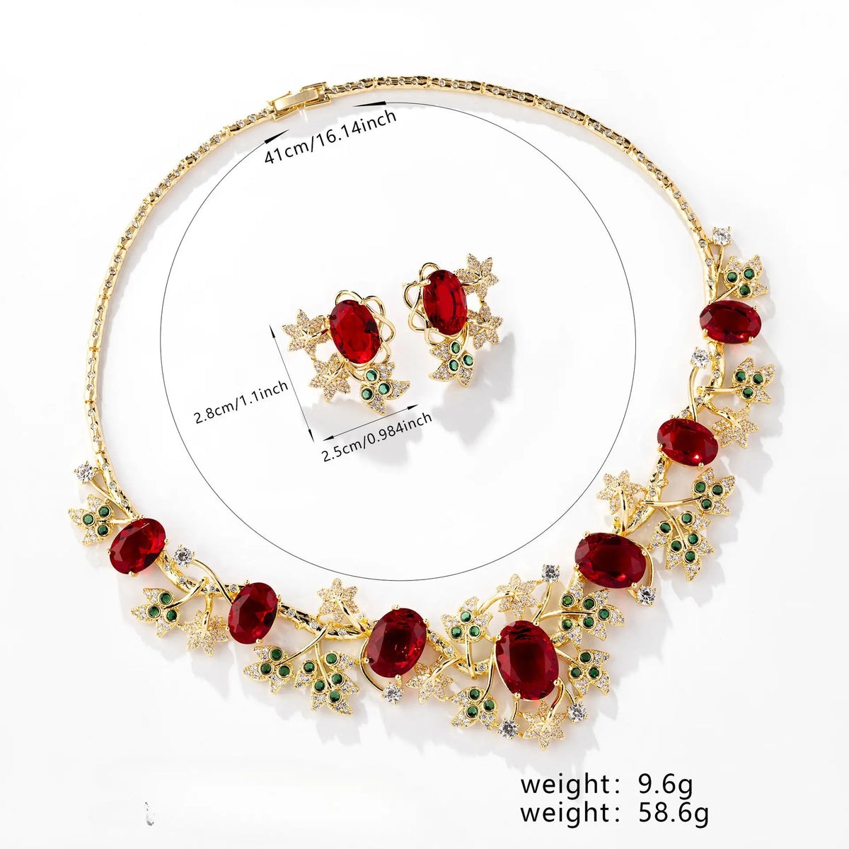 Necklace and earring set - luxurious, versatile, high-end, party jewelry