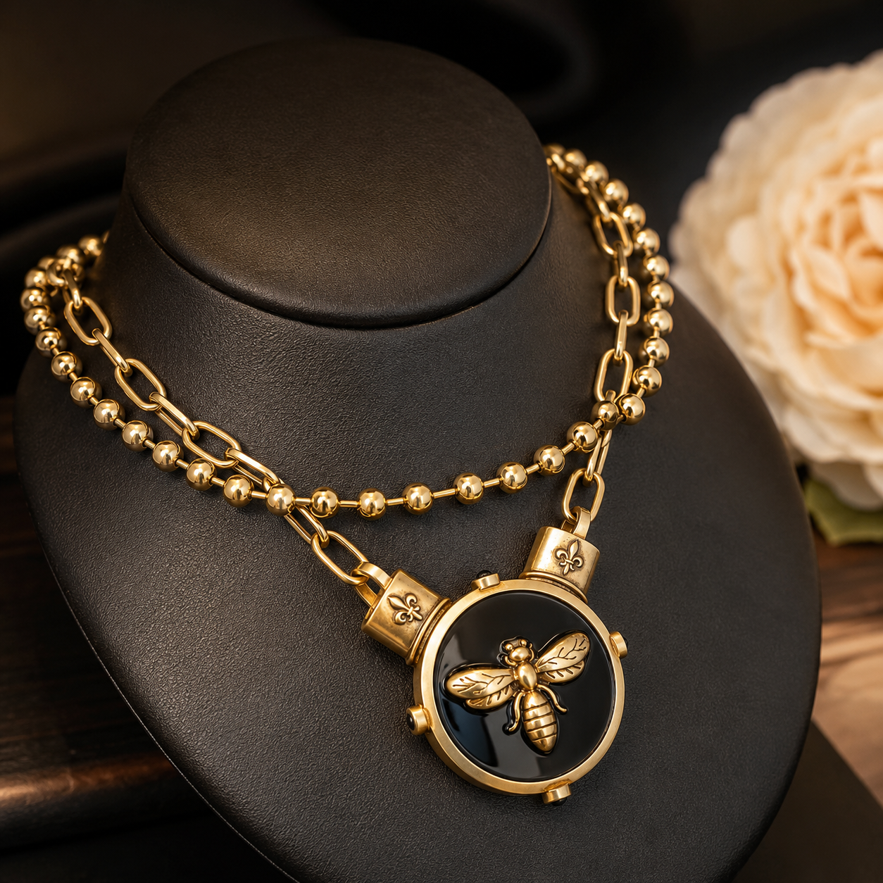 Collier Pendentif Abeille Vintage Luxe pour Femme