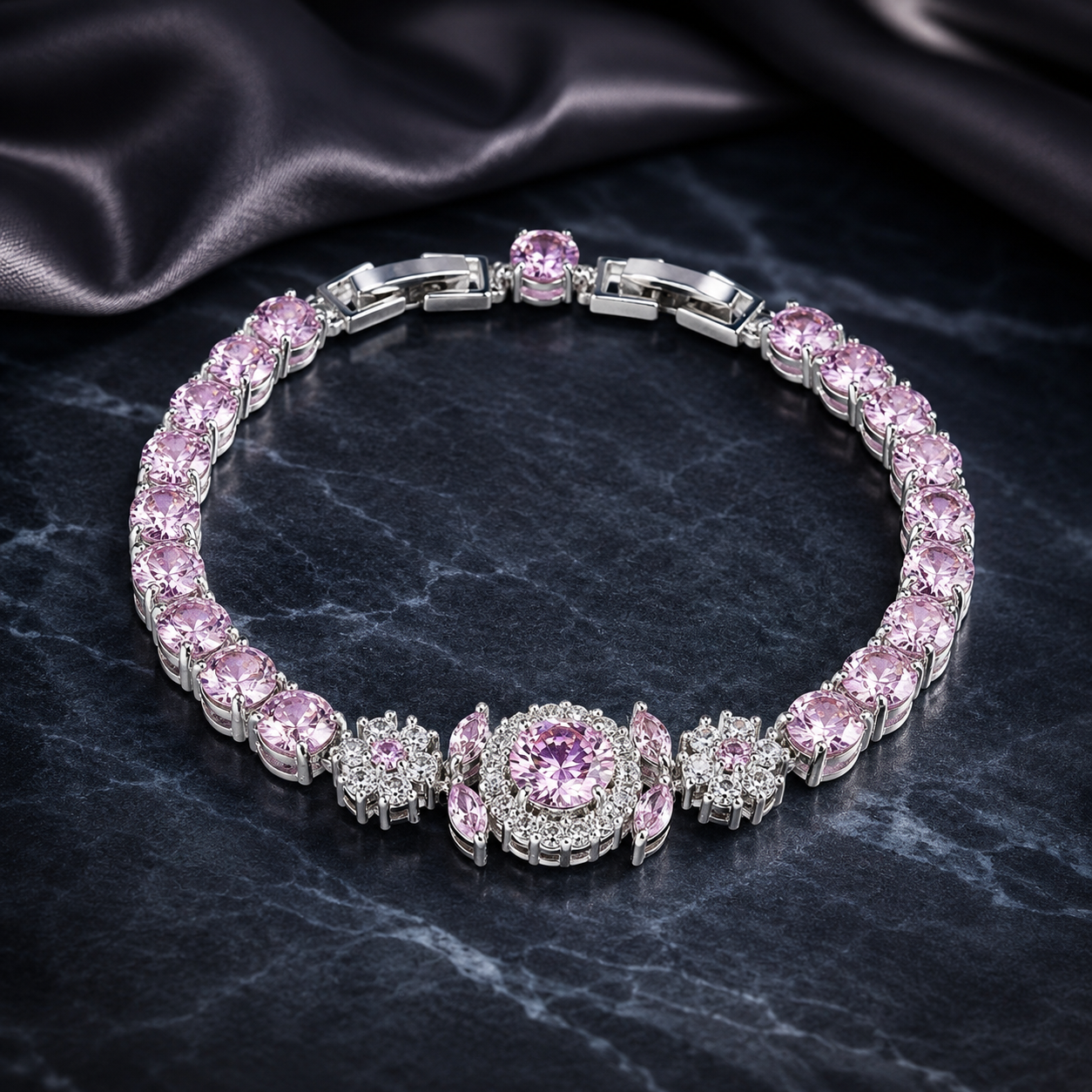 Luxury Amethyst Purple Crystal Bracelet for Women