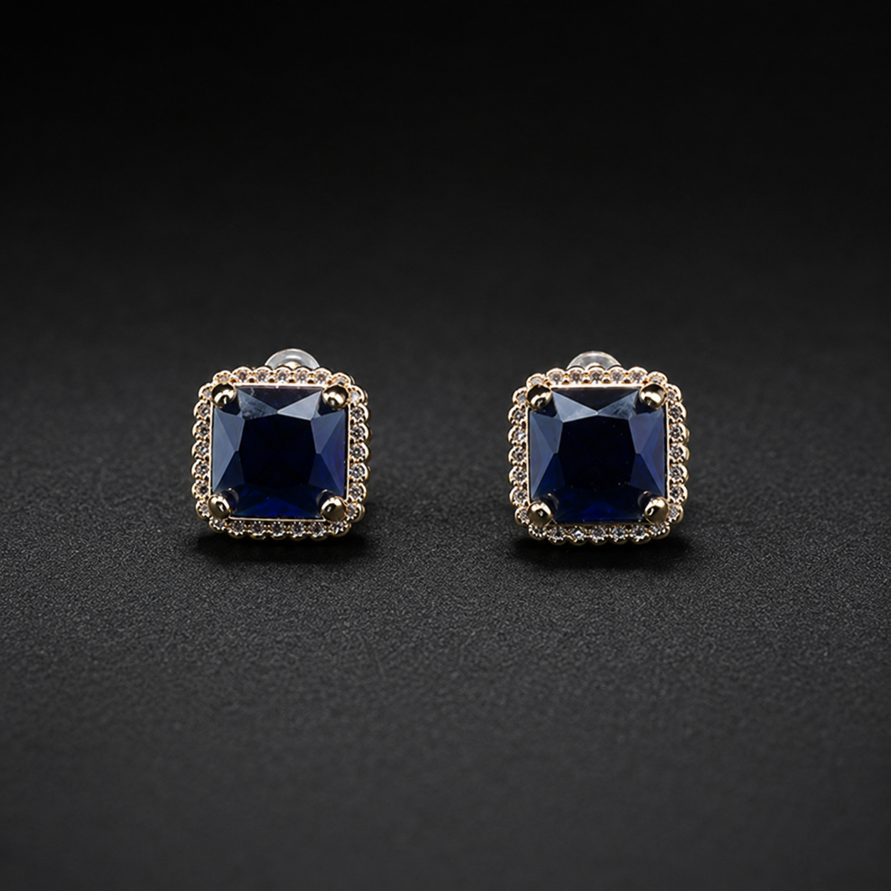 Luxury Sapphire Blue Crystal Necklace Earrings Bracelet Jewelry Set