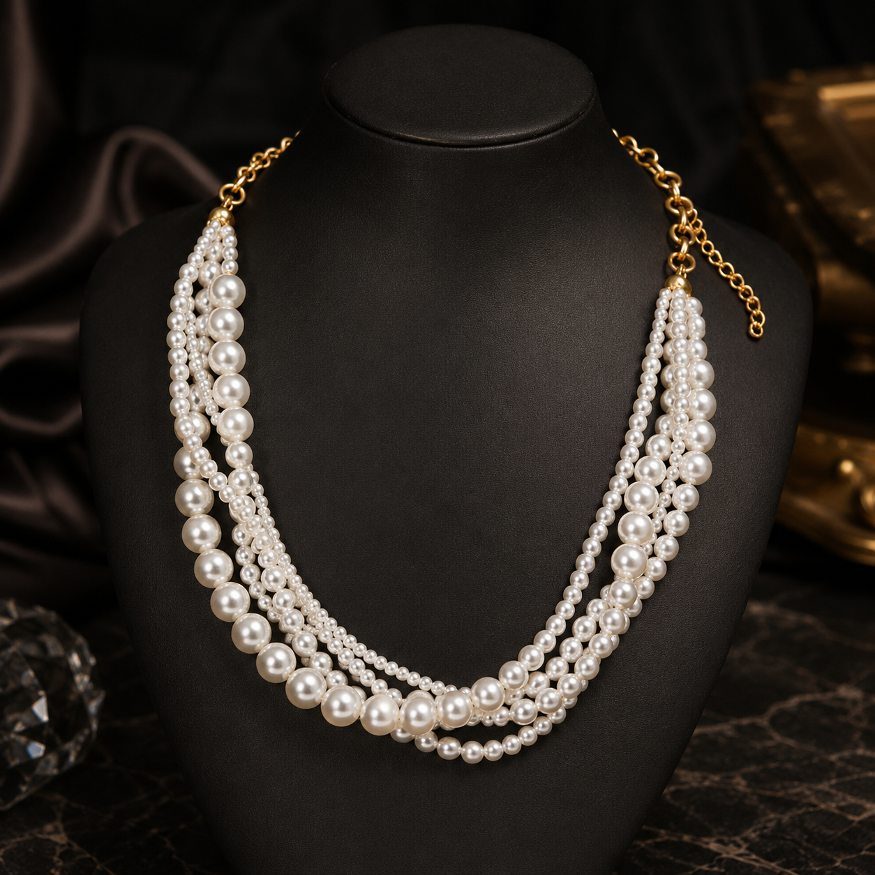Elegant Multi Strand Pearl Necklace for Women