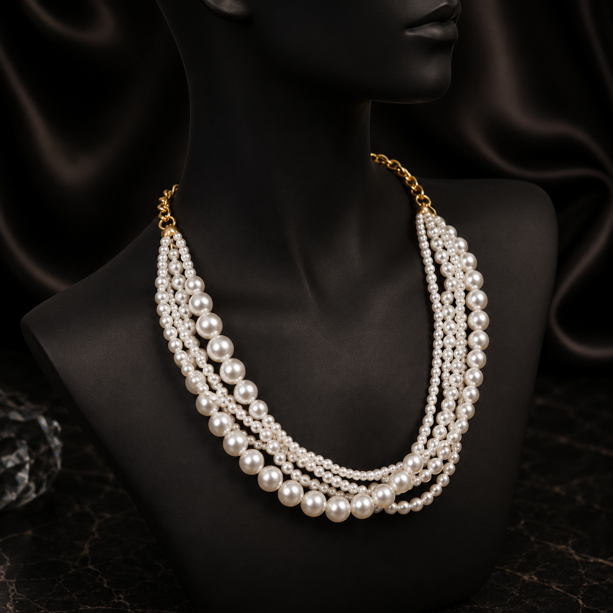 Elegant Multi Strand Pearl Necklace for Women