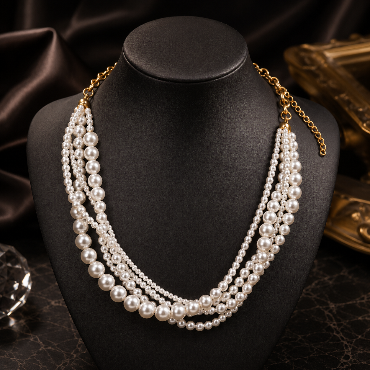 Elegant Multi Strand Pearl Necklace for Women