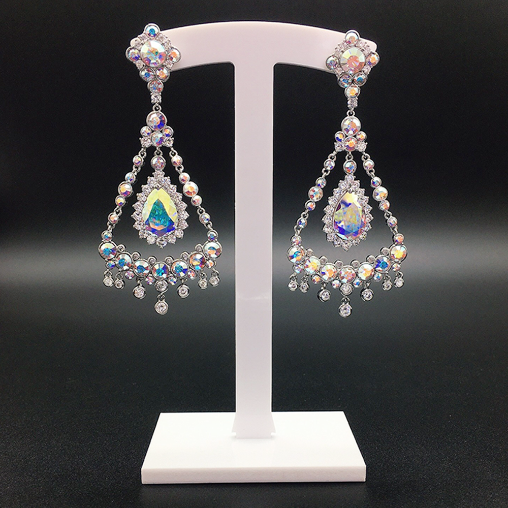 Luxury Sapphire Blue Chandelier Earrings for Evening Wear