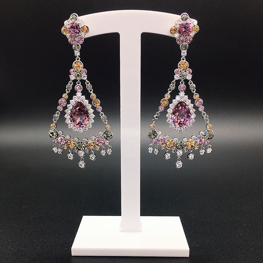 Luxury Sapphire Blue Chandelier Earrings for Evening Wear