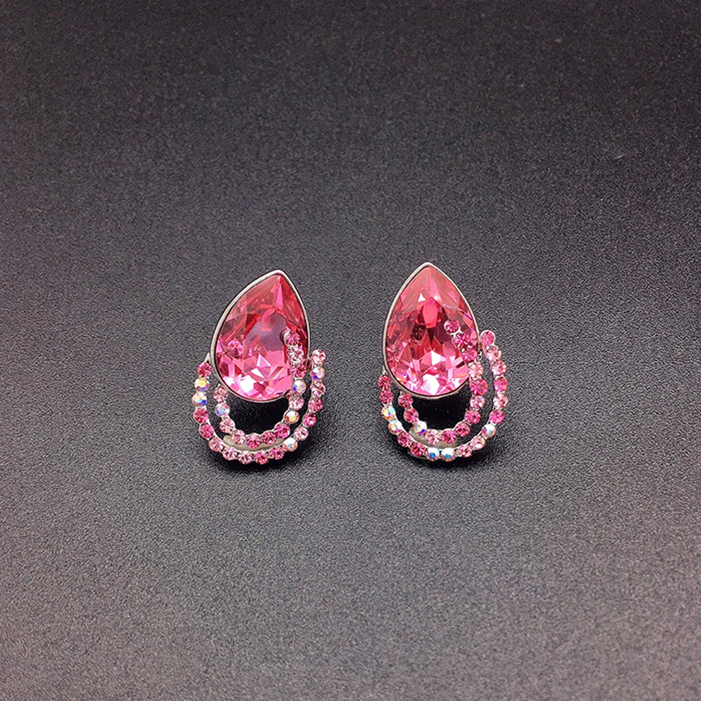 Elegant Blue Teardrop Crystal Stud Earrings for Women
