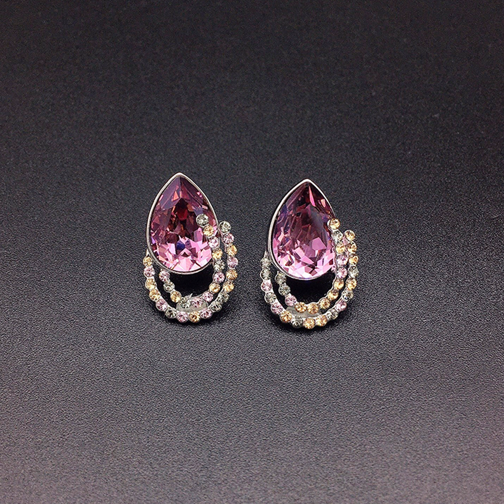Elegant Blue Teardrop Crystal Stud Earrings for Women