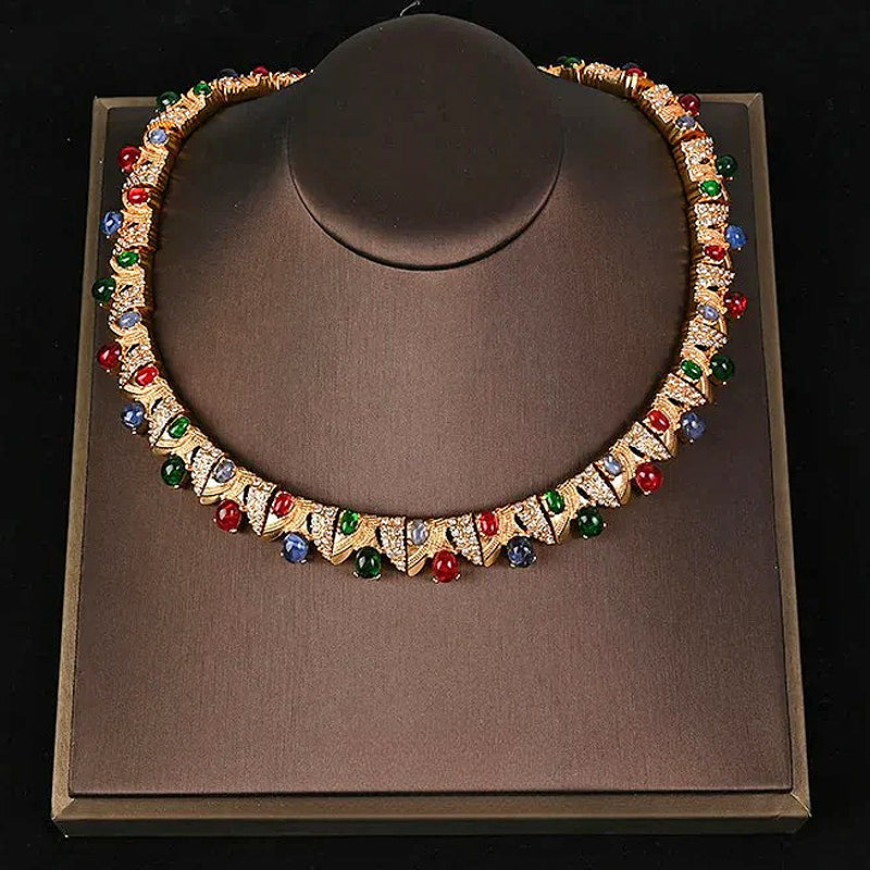 Collier de lapis-lazuli émaillé « Medieval Heavy Industry »