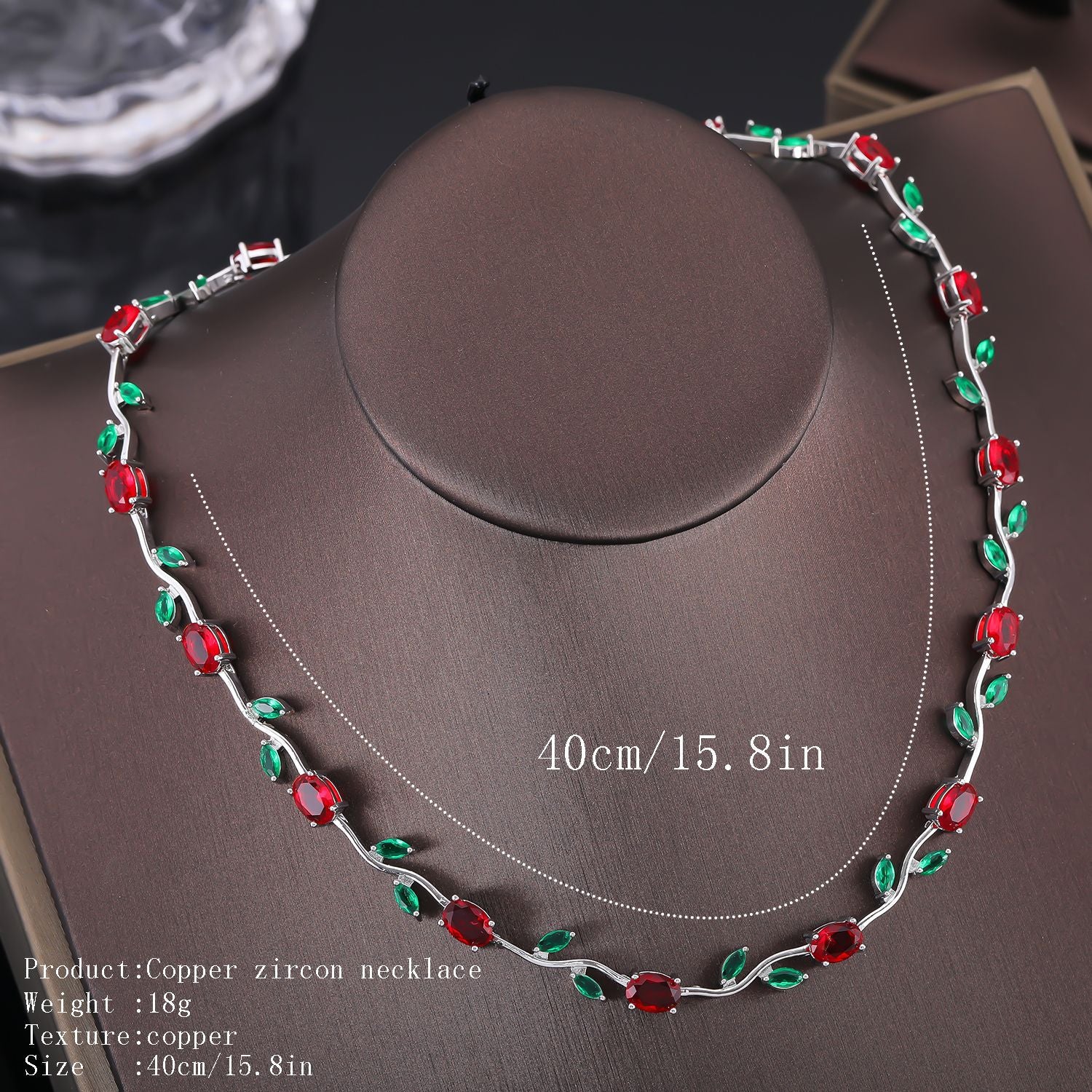 Fashion light luxury copper inlaid zircon necklace