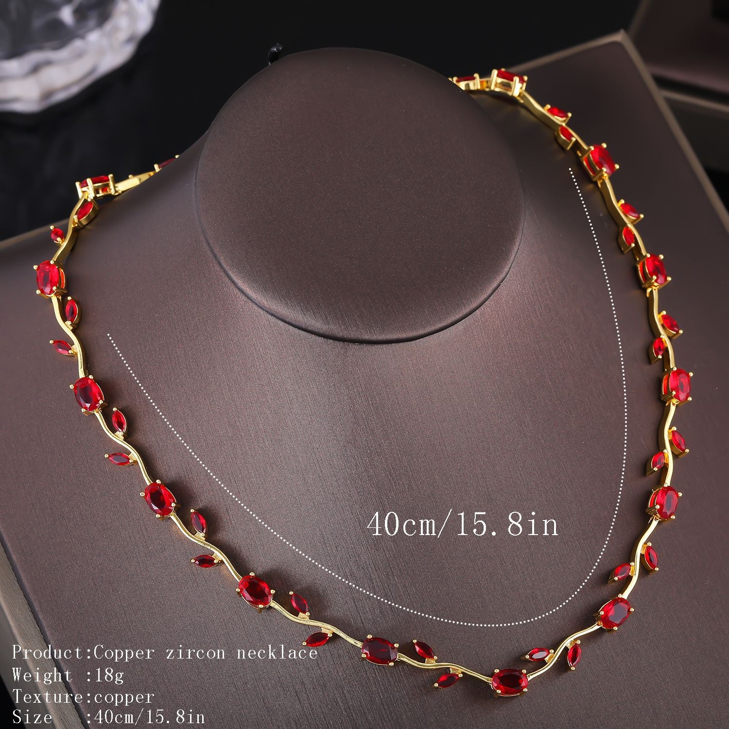 Fashion light luxury copper inlaid zircon necklace