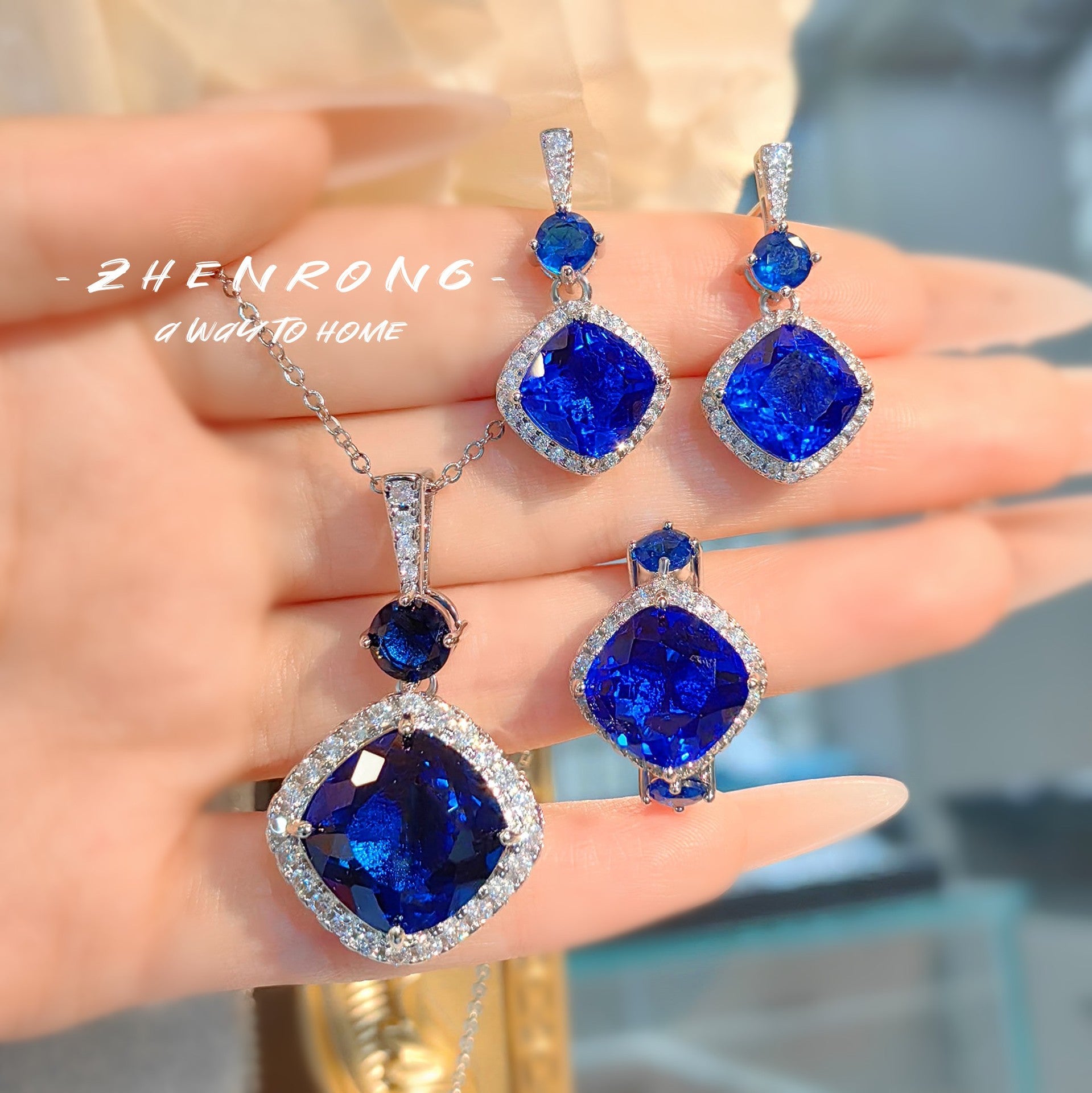 Paraiba square sapphire color treasure series