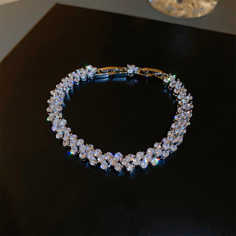 Fashion zircon splicing buckle bracelet