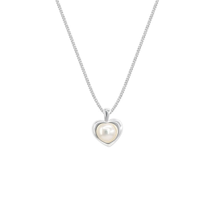 S925 Sterling Silver Love Pearl Necklace
