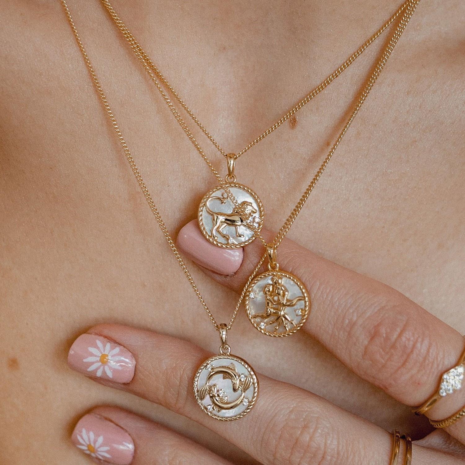Vintage twelve constellations coin necklace