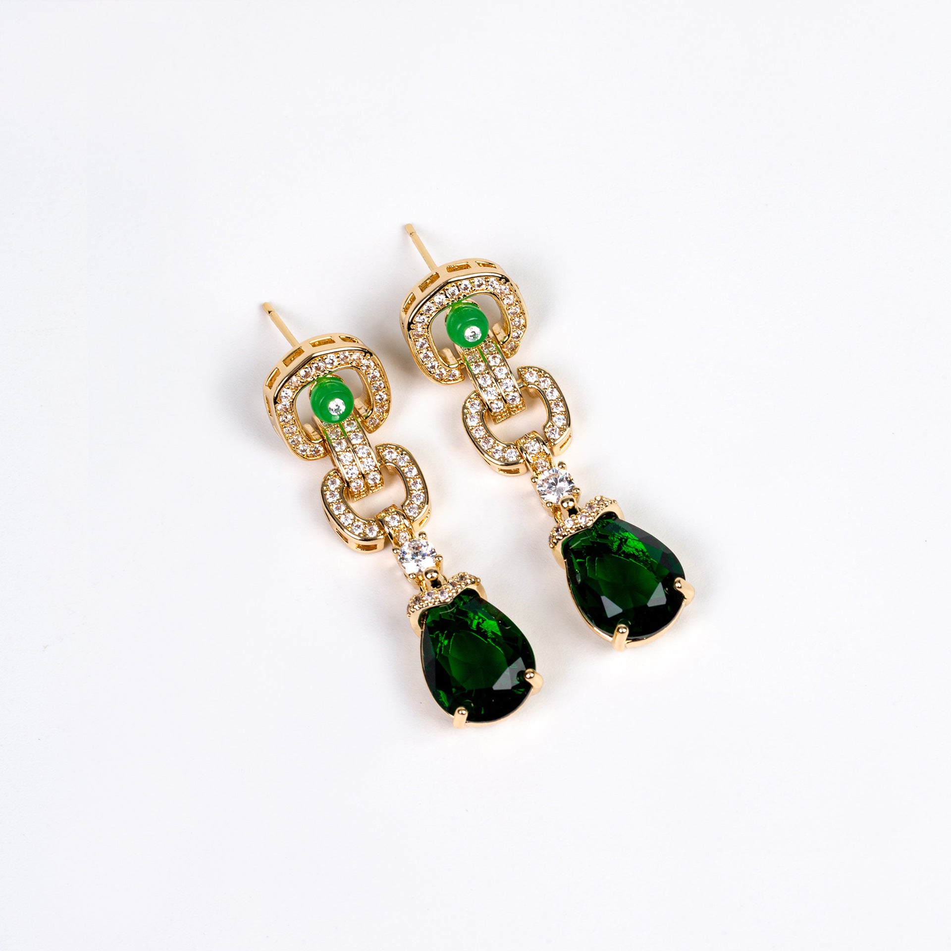 Luxury Multicolor Crystal Necklace Set with Pink Green Red Stones – Statement Jewelry for Women