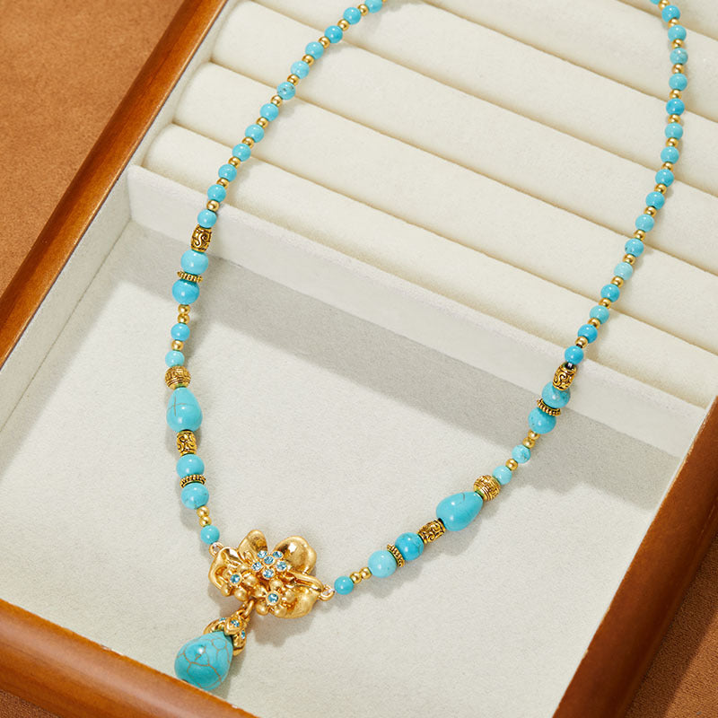 Fashion medieval high-end turquoise necklace
