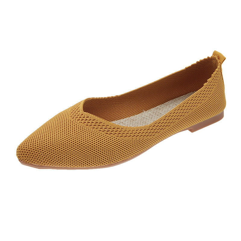 Stylish pointed woven comfortable flat loafers