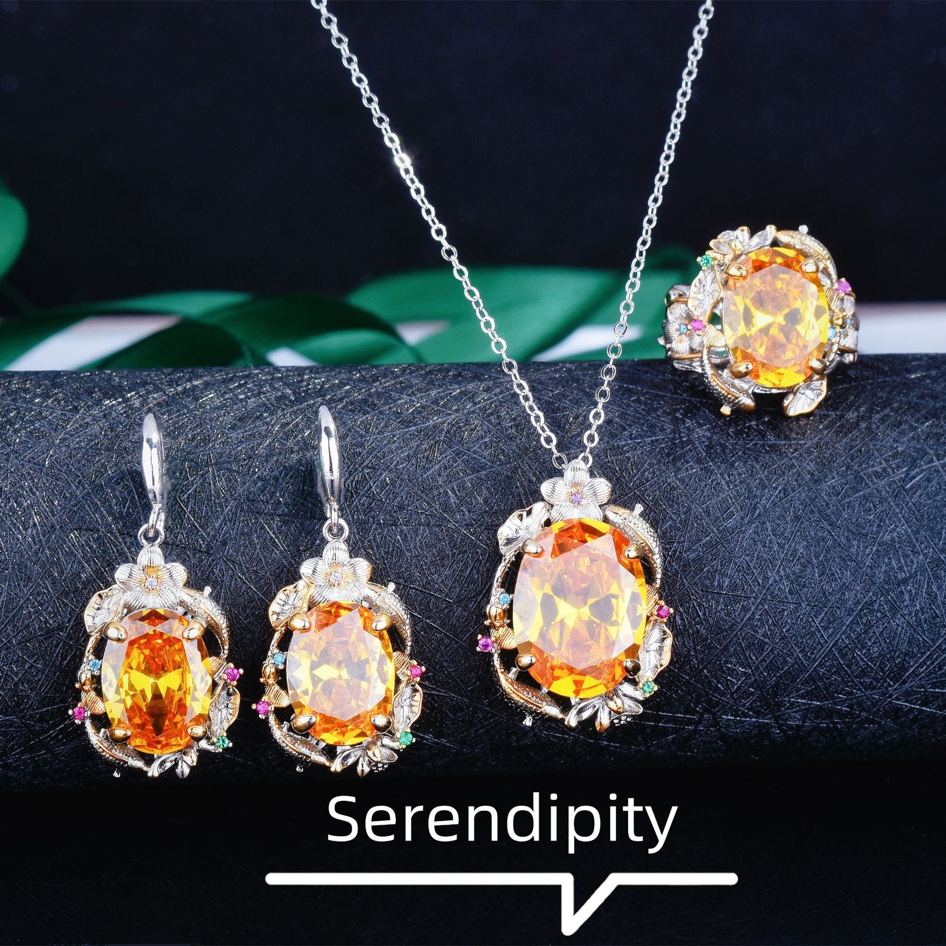 Italian retro bright yellow diamond colored treasure series