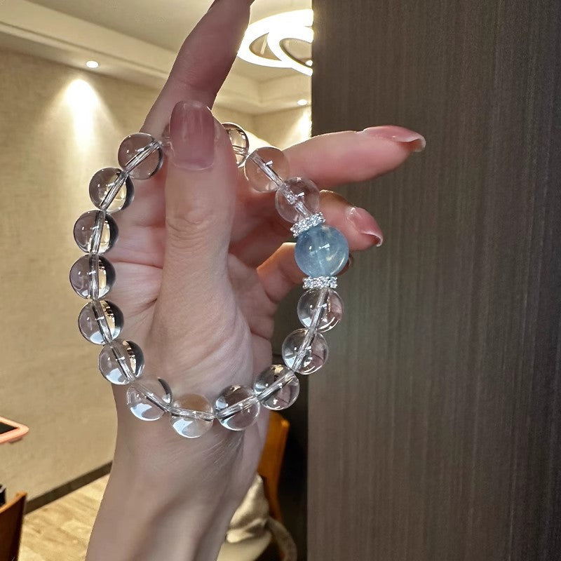 Aquamarine white crystal bracelet